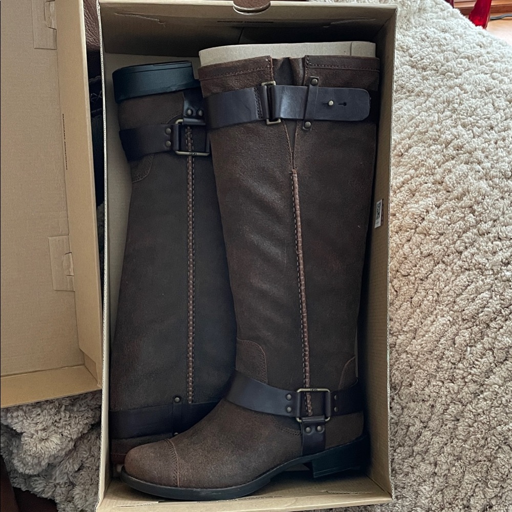 UGG Brown Leather Knee-High Boots